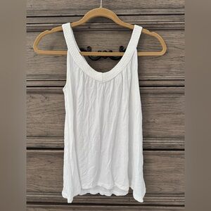H&M White Tank Top Braided Camisole Crochet 100% Rayon Boho Flowy